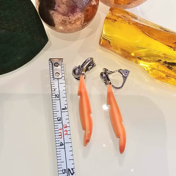 Lot of Orange Vintage Clip-on Earrings - Picture 3 of 7